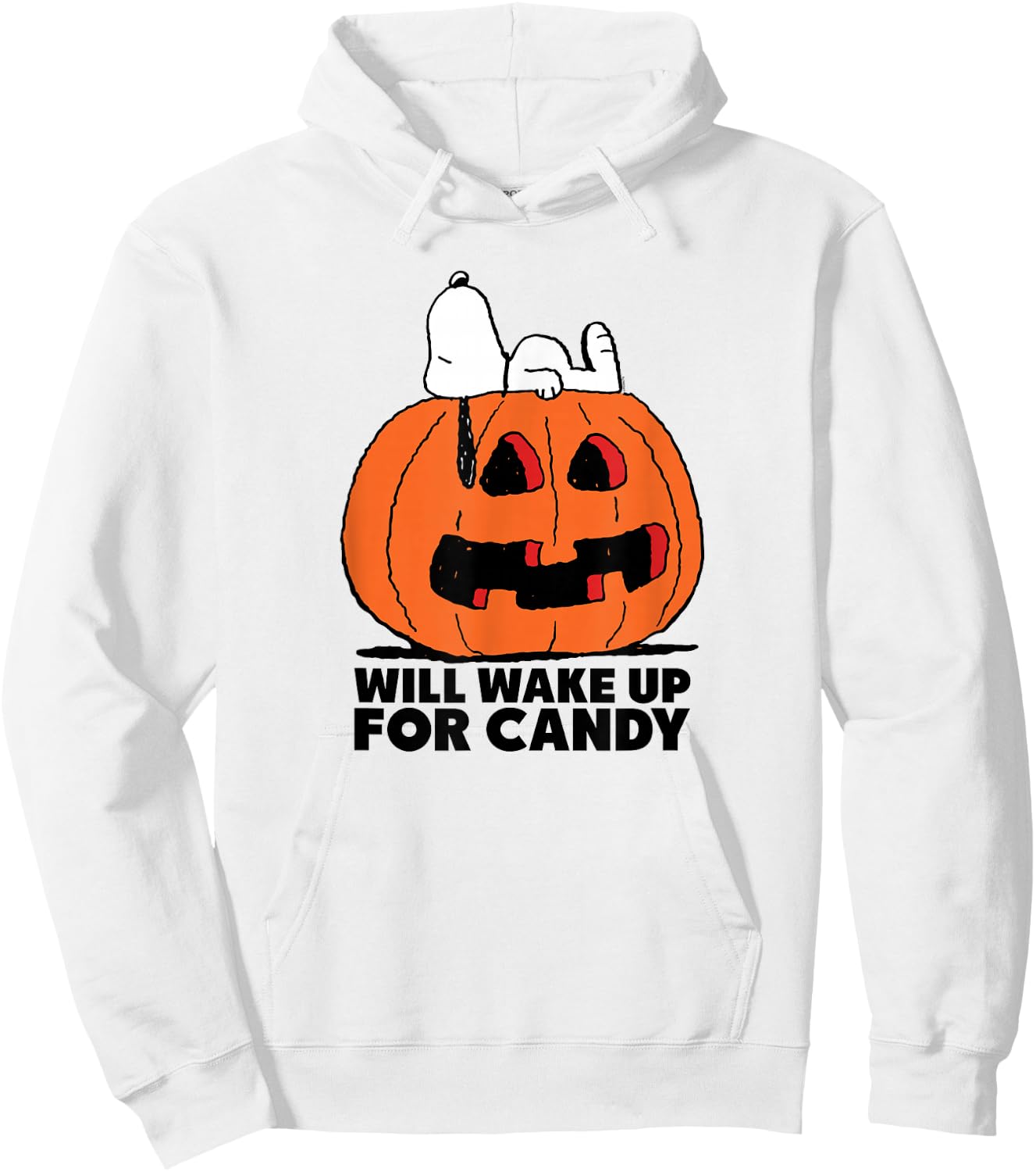 Peanuts Halloween Snoopy Wake For Candy Hoodie - Hoodie | White