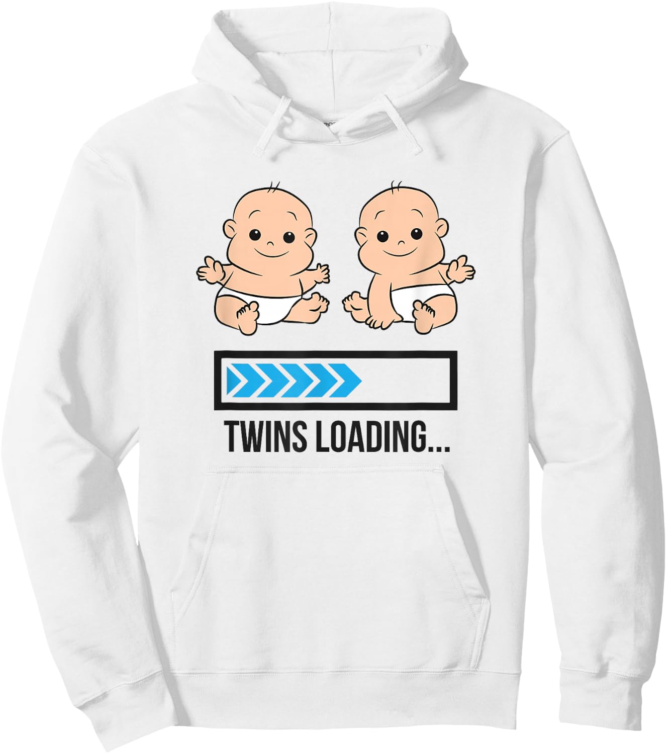Mom Of Twin Pregnancy Twins Loading Pregnant With Twins Hoodie - Hoodie | White