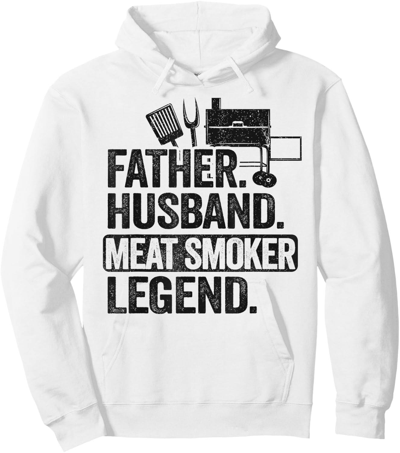 Father Husband Meat Smoker Legend Grilling Dad Meat Smoking Hoodie - Hoodie | White