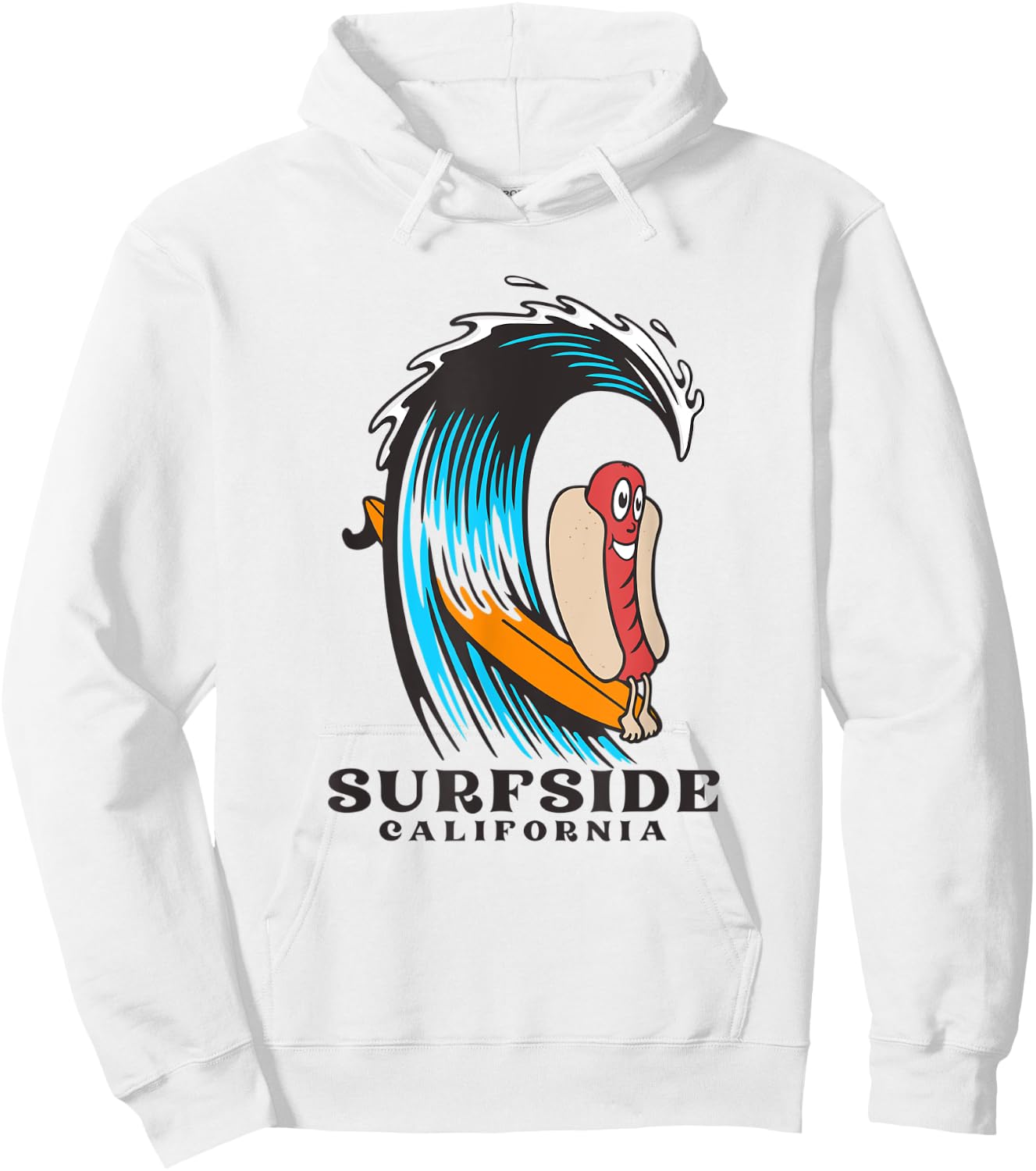 Surfside California Surfing Hot Dog Women Kids Hoodie - Hoodie | White