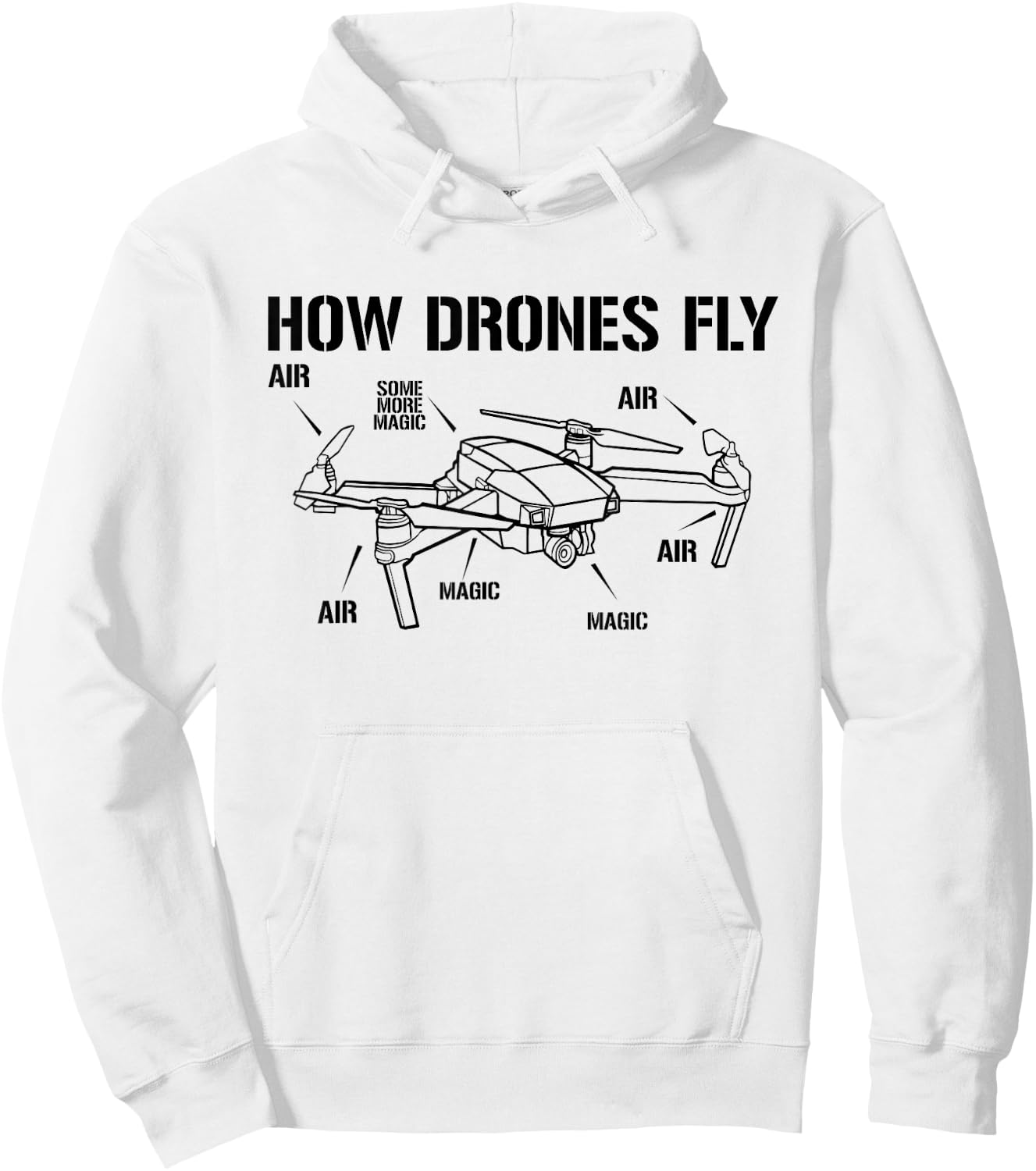 Funny Drone Pilot Gifts & Equipment Retro Vintage Grey Hoodie - Hoodie | White