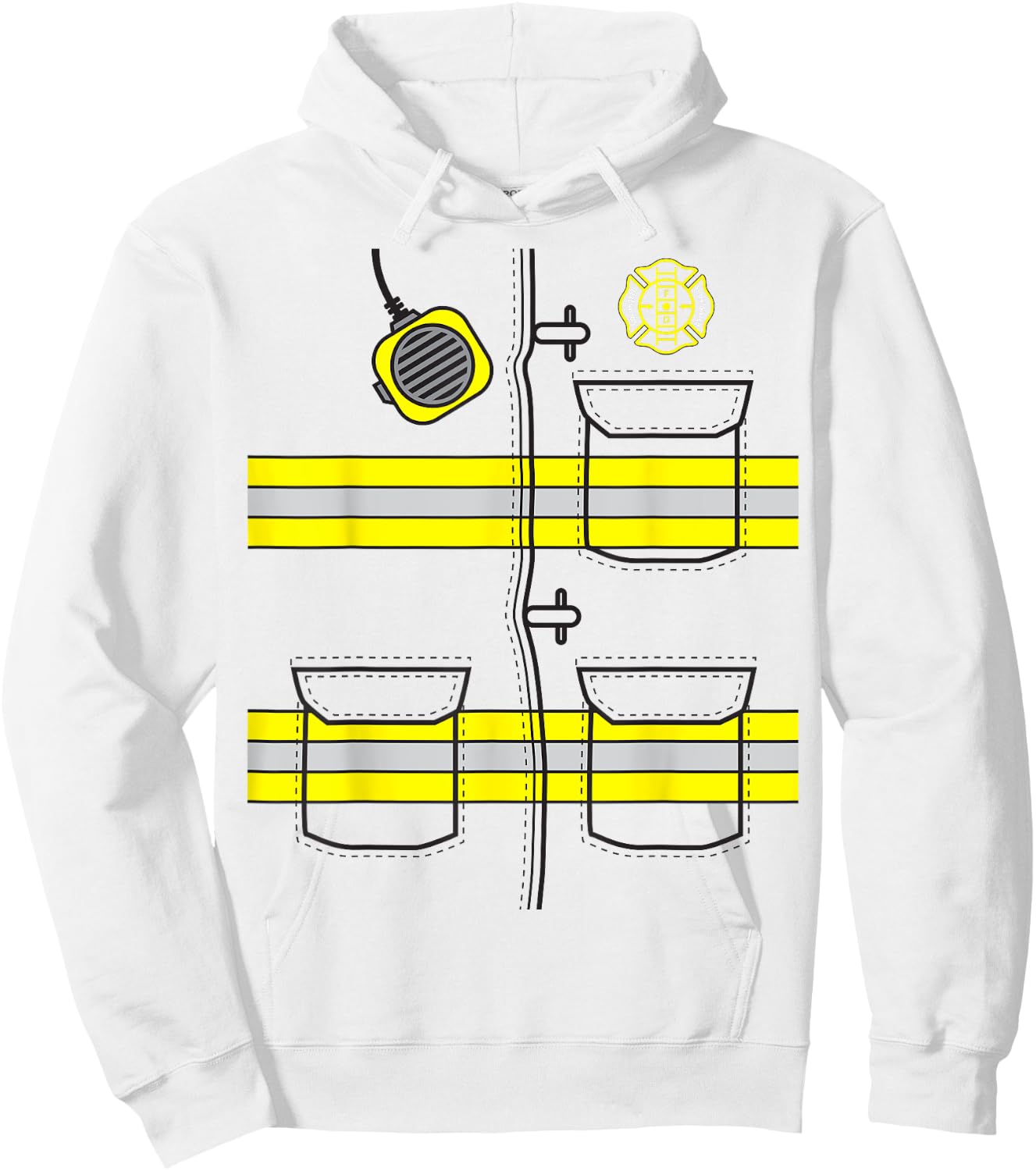 Firefighter Costume DIY Halloween Costume Hoodie - Hoodie | White