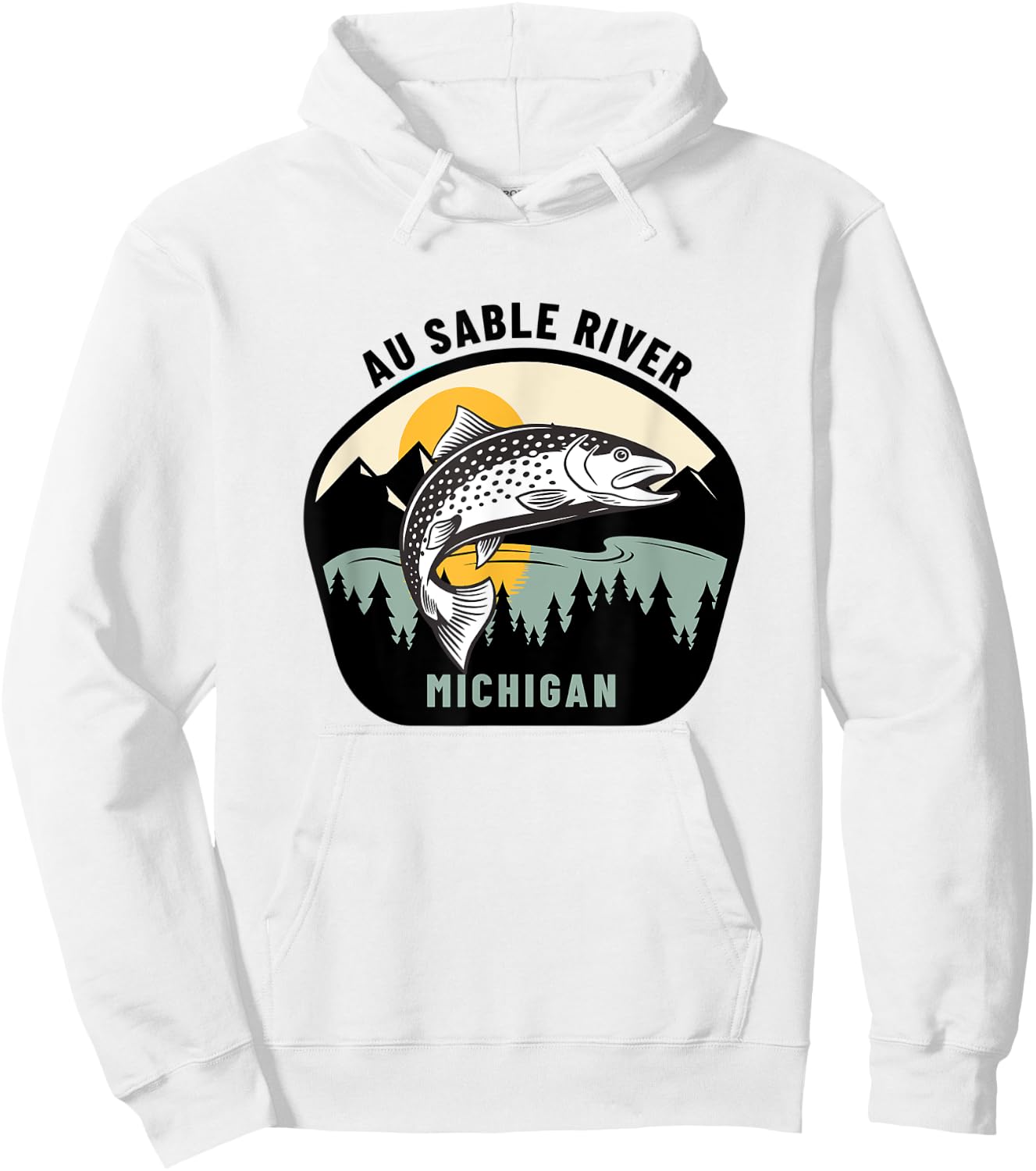 Au Sable River Michigan - Fly Fishing Hoodie - Hoodie | White