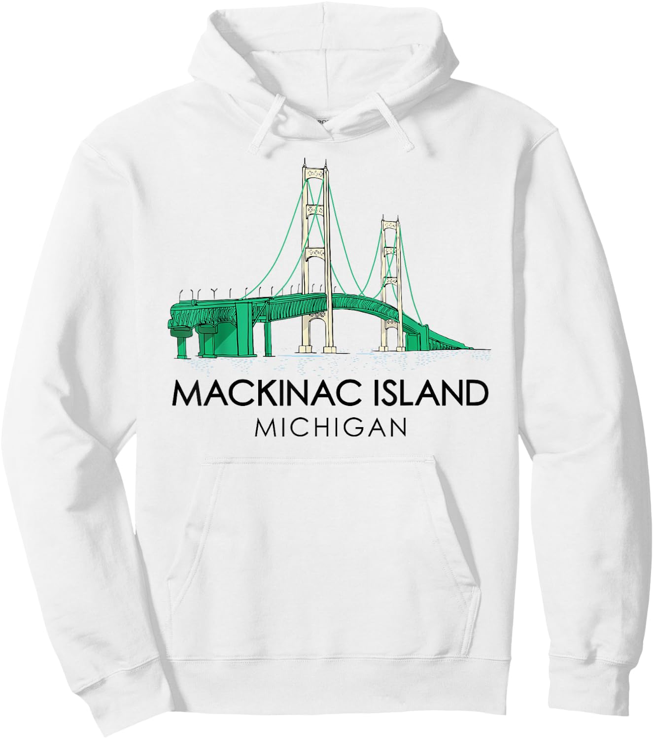 Mackinac Island Bridge Michigan Great Lakes Huron Ferry Trip Hoodie - Hoodie | White