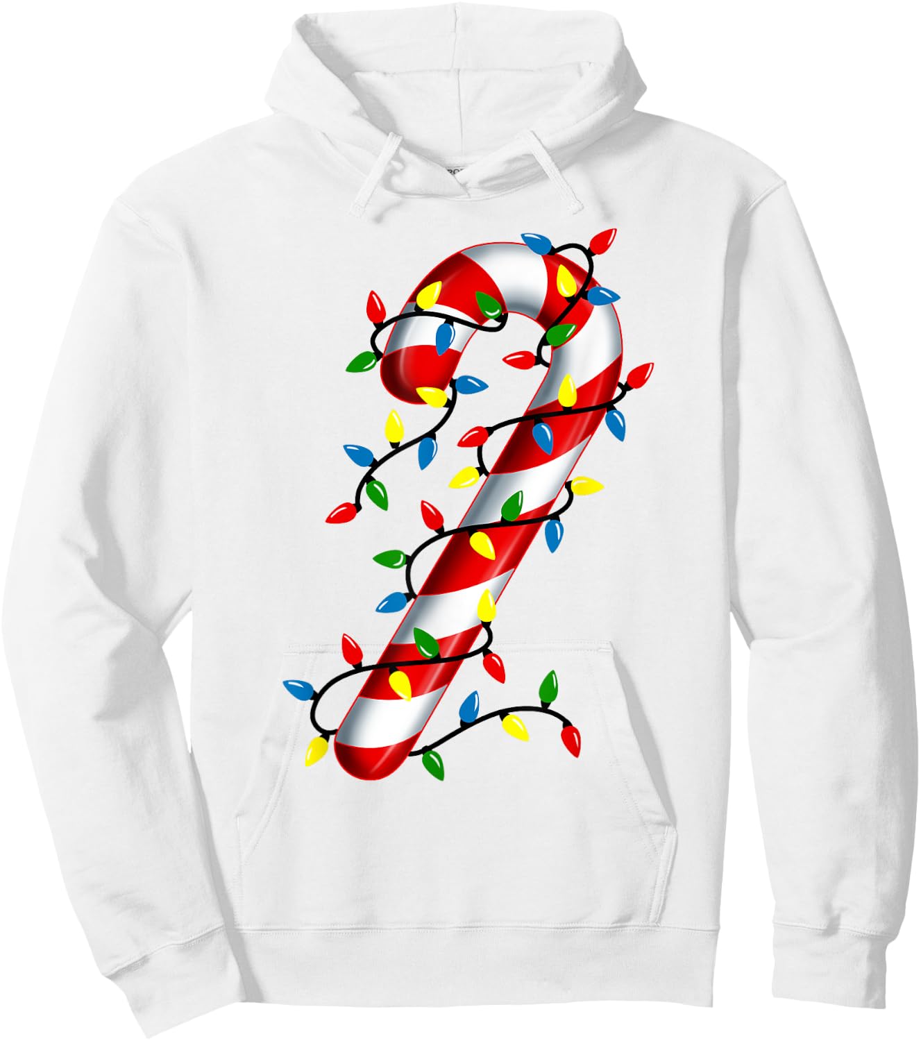 Candy Cane Christmas Lights Blue Green Red and White Costume Hoodie - Hoodie | White