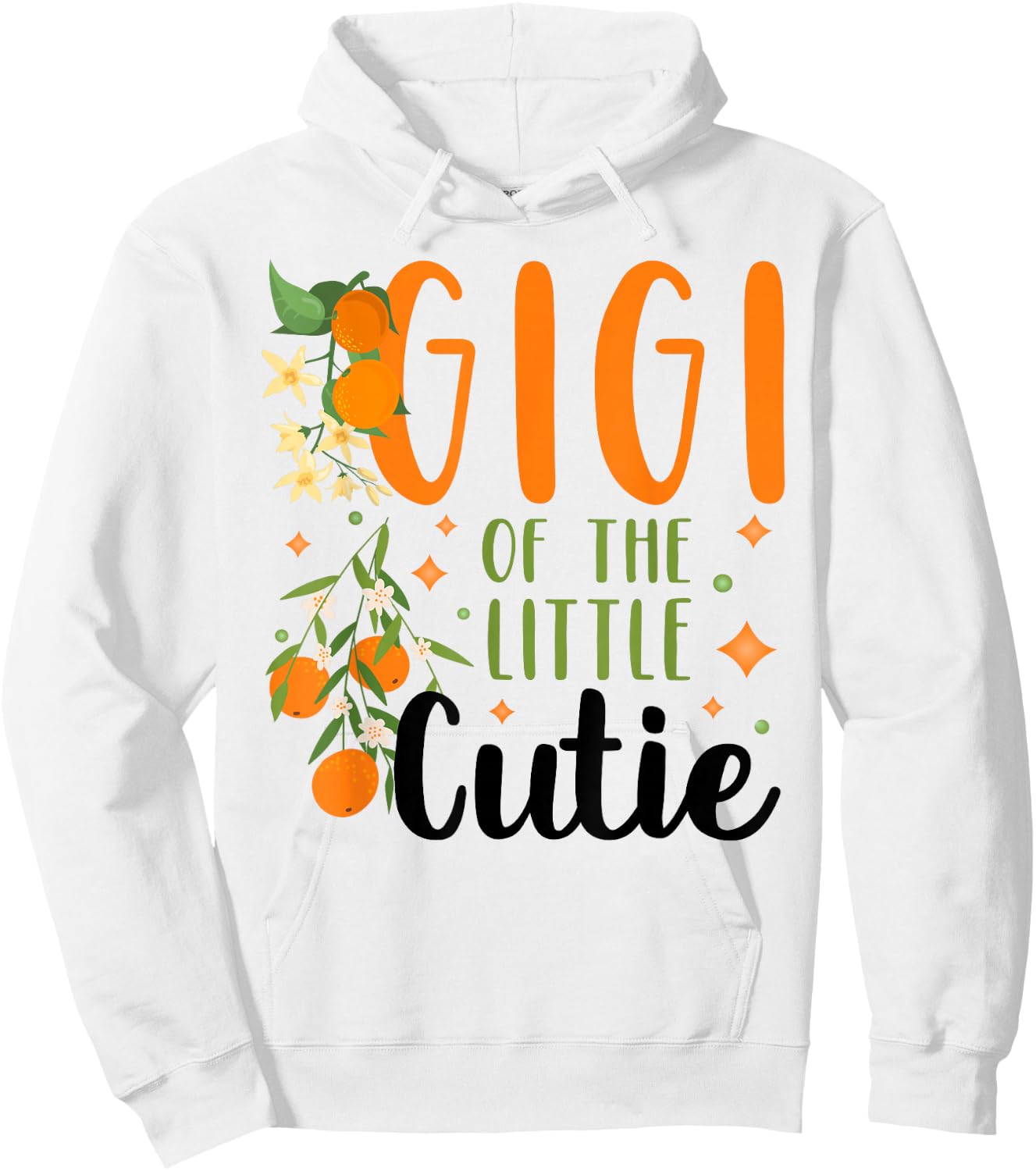 Gigi Little Cutie Baby Shower Orange 1st Birthday Party Hoodie - Hoodie | White