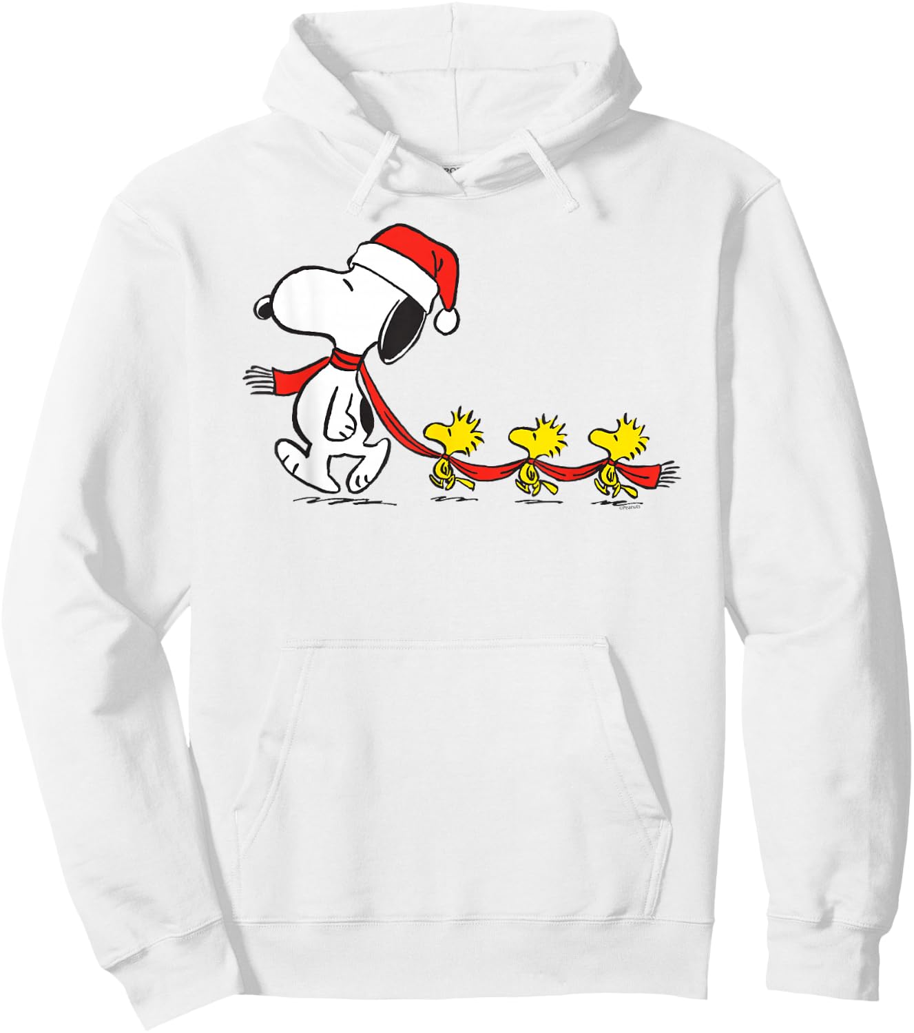 Peanuts Snoopy and Woodstock Holiday Short Sleeve Hoodie - Hoodie | White