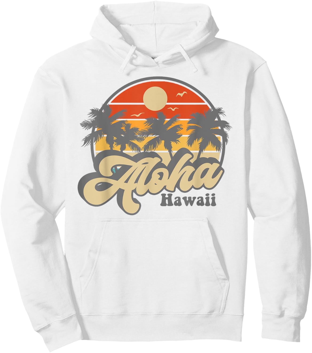 Aloha Hawaii Hawaiian Island Palm Surfboard Beach Surf retro Hoodie - Hoodie | White