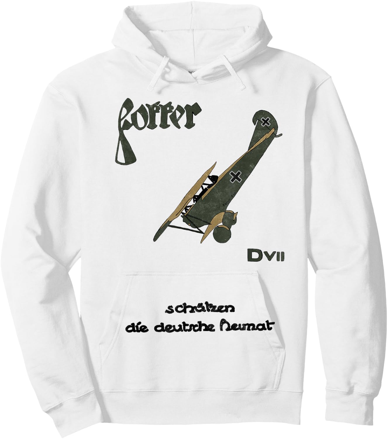 Fokker D.II WW1 German Biplane Airplane Vintage Hoodie - Hoodie | White