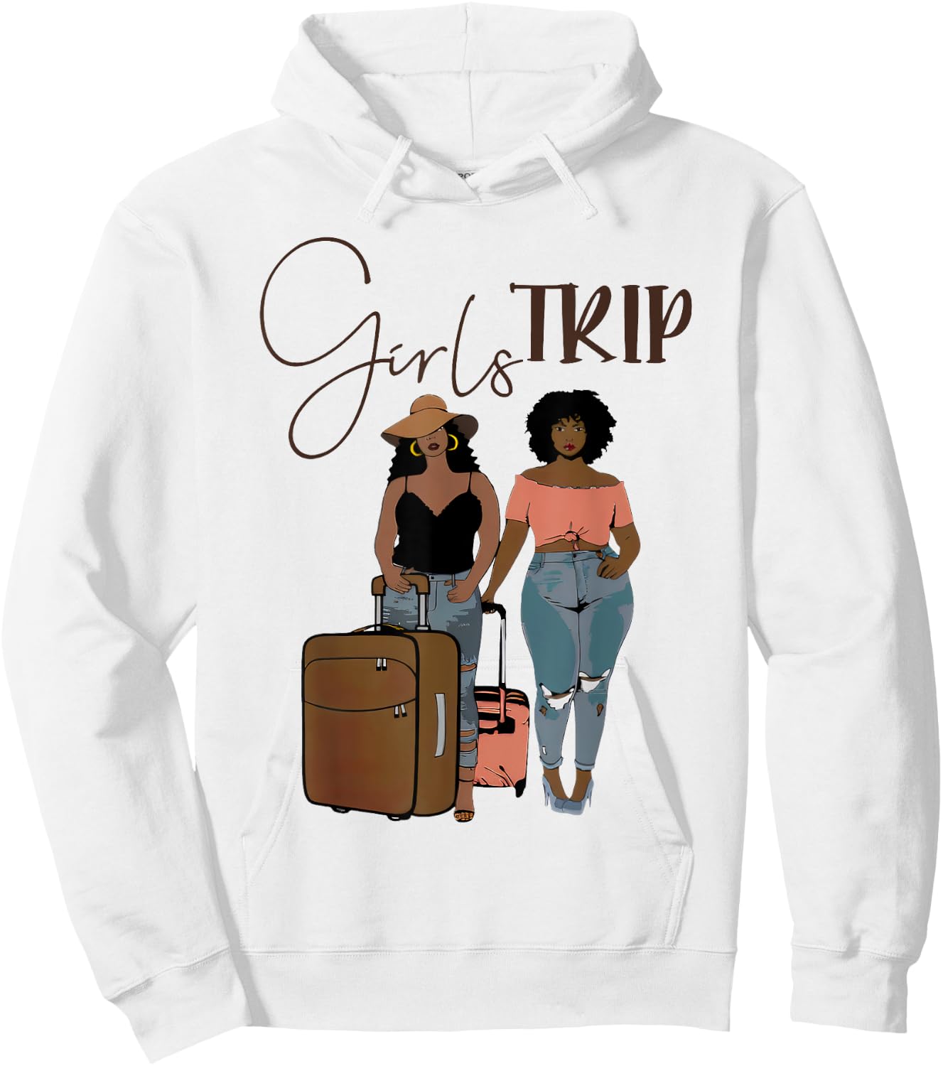 Girls Trip Black Girl Afro Novetly Hoodie - Hoodie | White