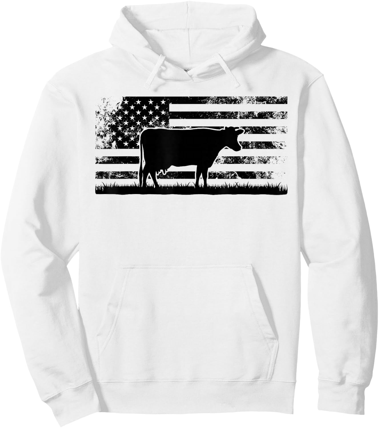 American Flag - Holstein Cow Rancher for Cattle Farmer Hoodie - Hoodie | White
