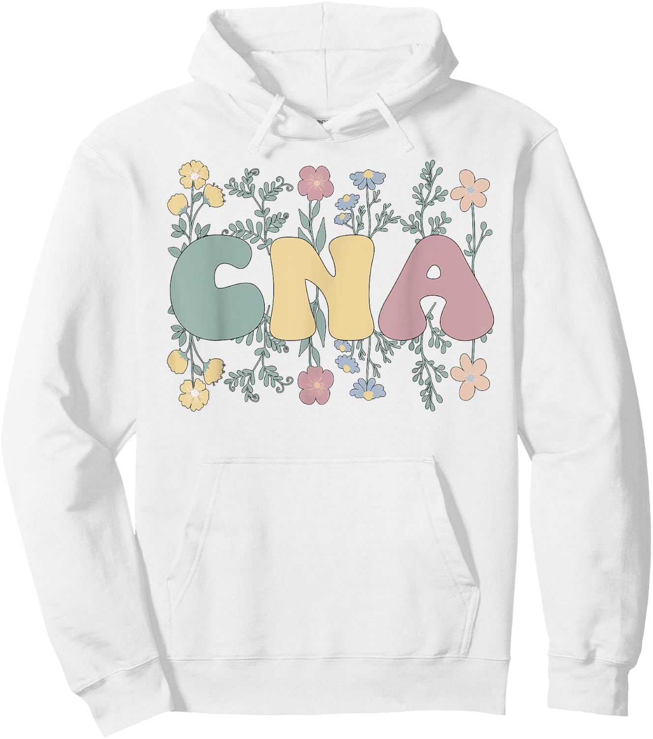 Groovy Certified Nursing Assistant Flowers CNA Hoodie - Hoodie | White