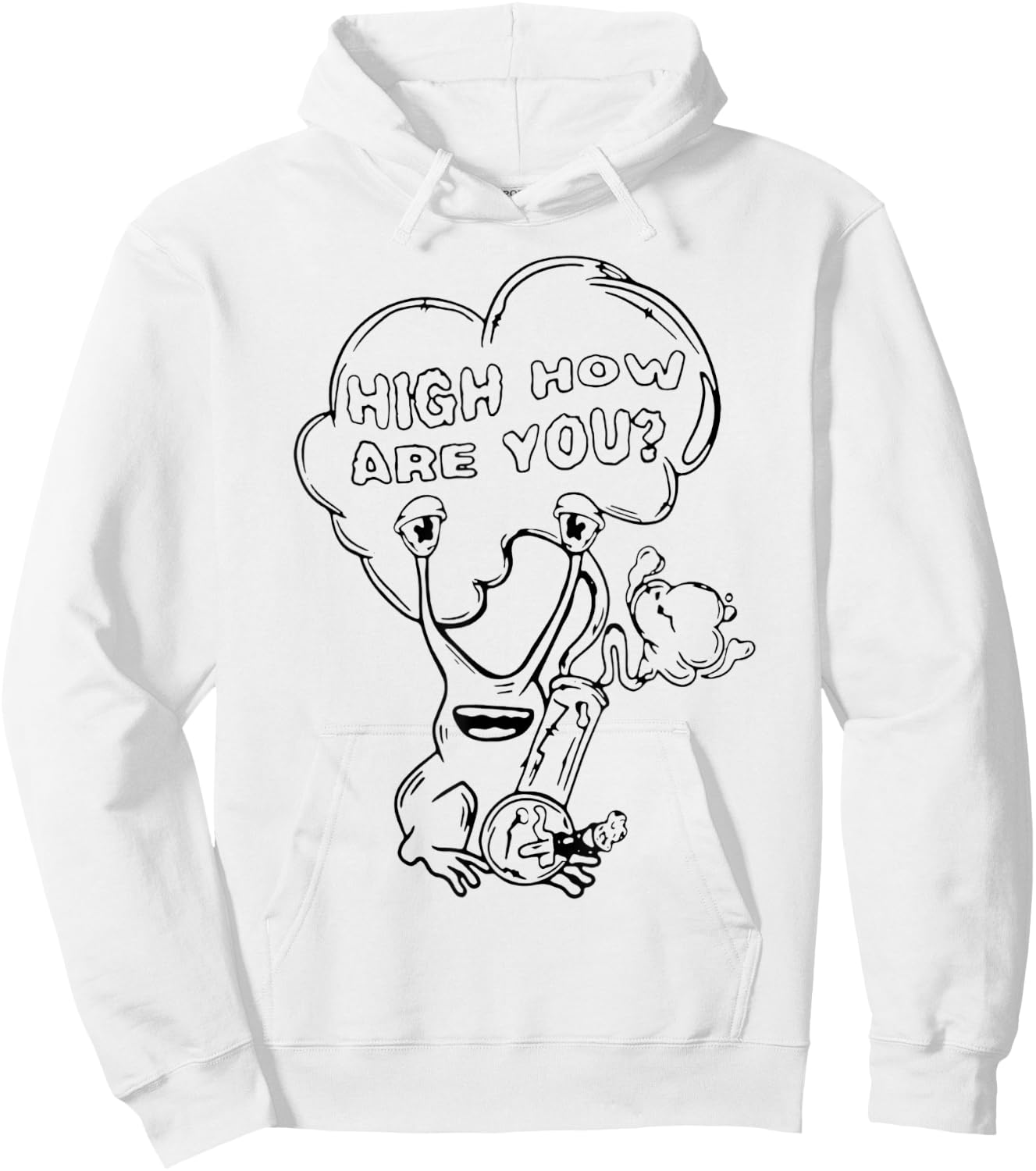 High How are You Daniel Johnston Frog funny 420 weed smoker Hoodie - Hoodie | White