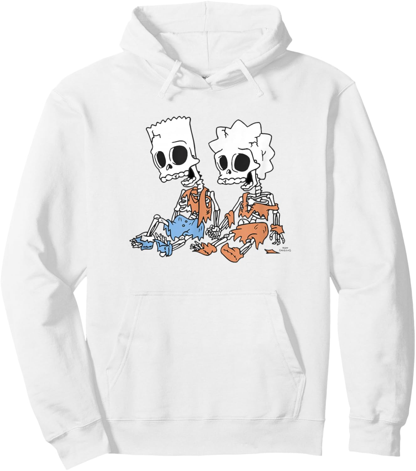 The Simpsons Bart & Lisa Skeletons Hoodie - Hoodie | White