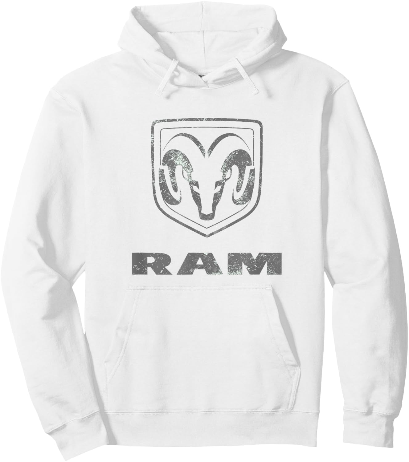 RAM Trucks Logo Distressed Hoodie - Hoodie | White