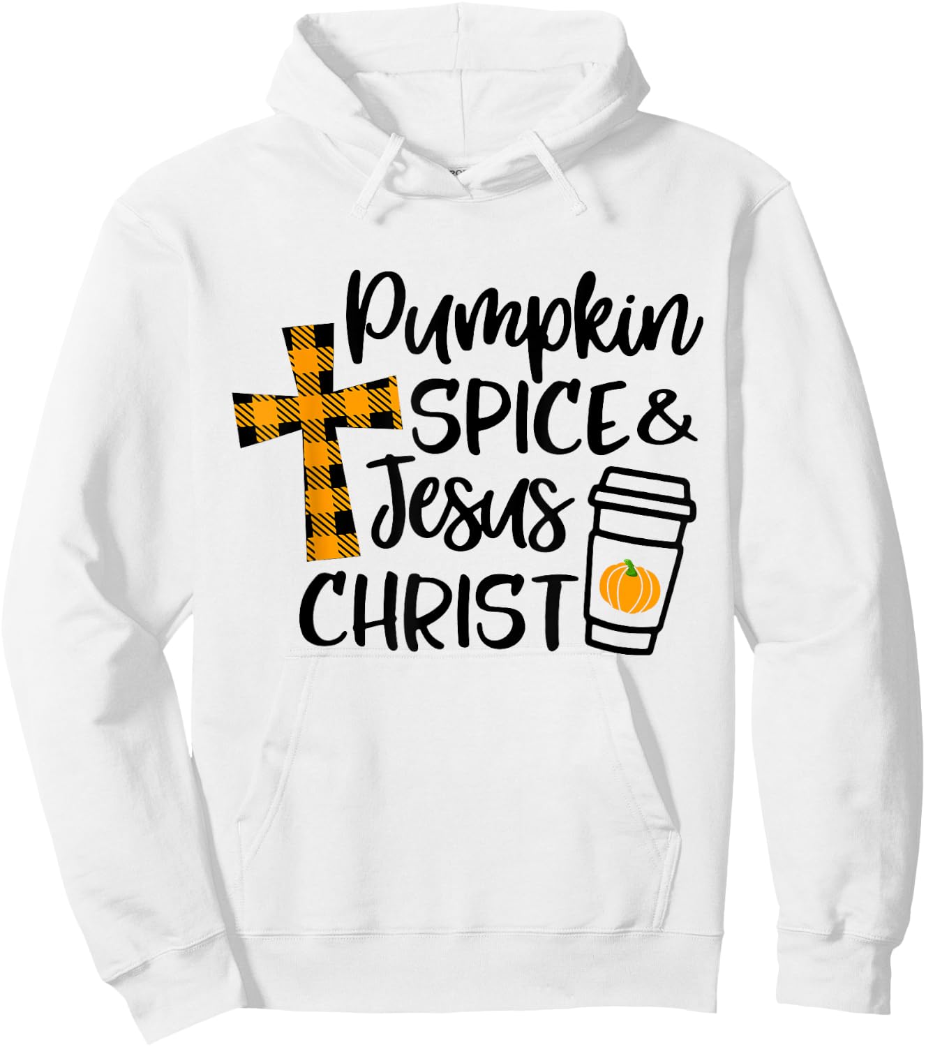 Hello Fall Pumpkin Spice & Jesus Christ Fall Christian Gift Hoodie - Hoodie | White