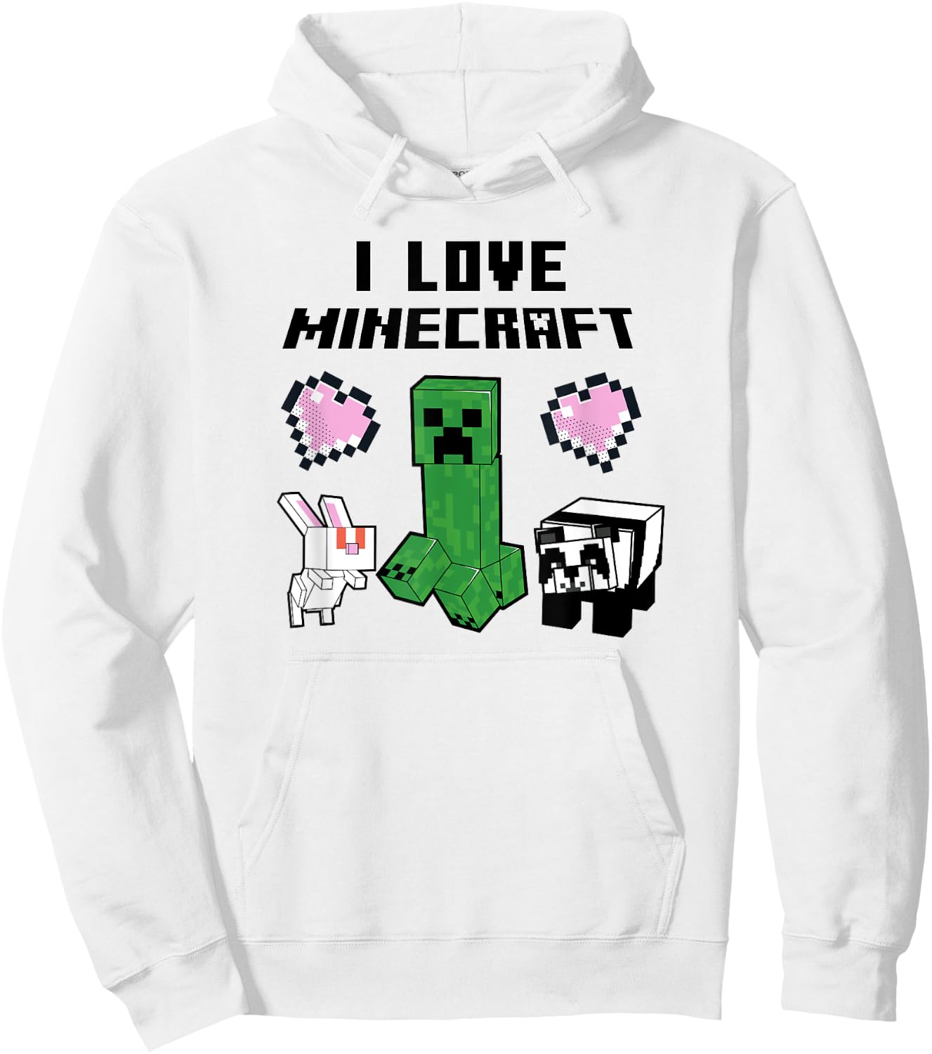 Minecraft Mob Group I Love Minecraft Poster Hoodie - Hoodie | White