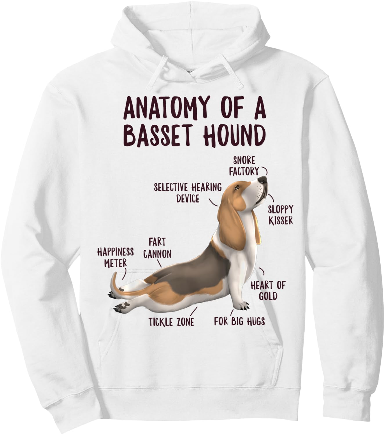 Anatomy of A Basset Hound Funny Dog Owner Puppy Lover Hoodie - Hoodie | White