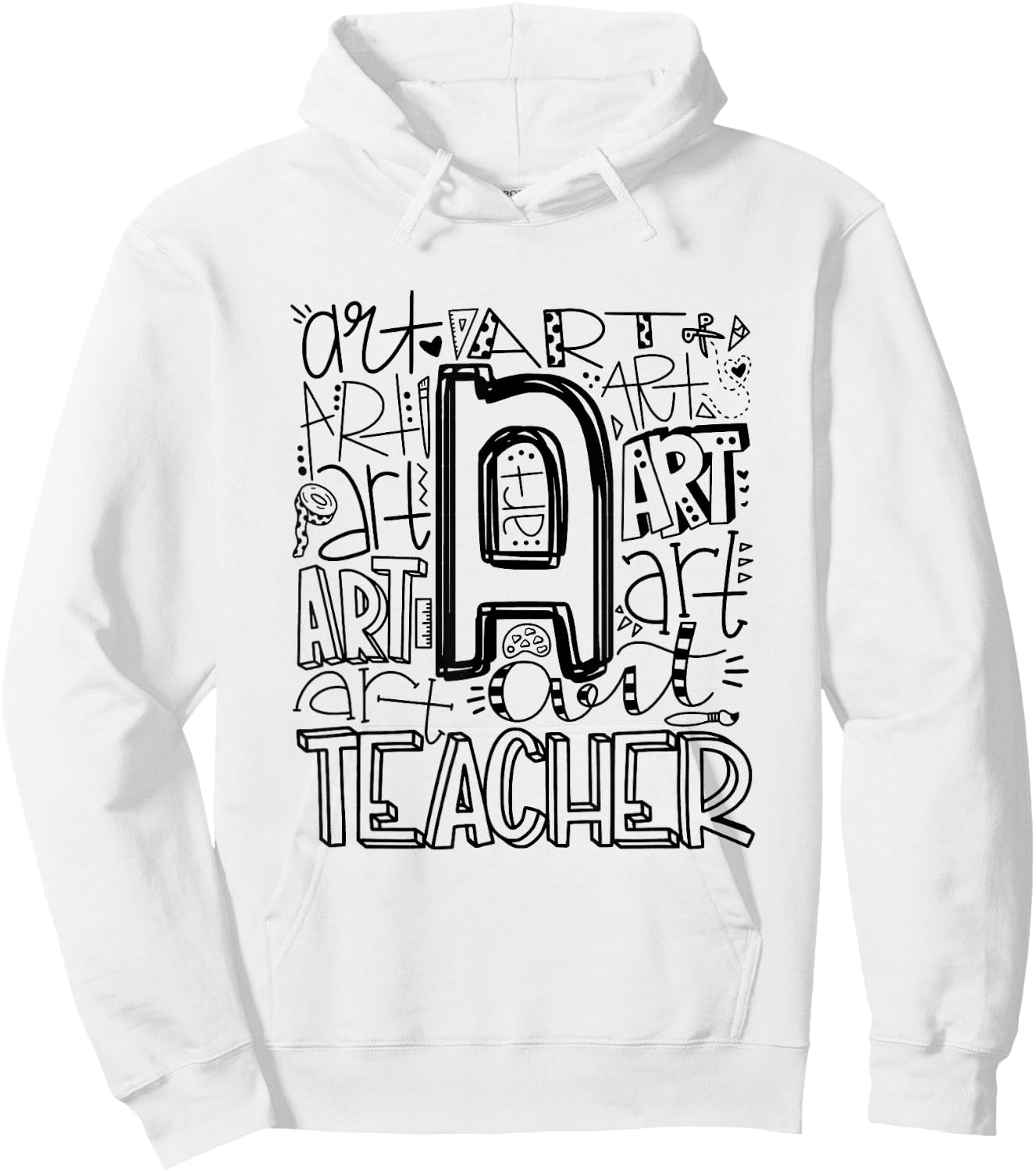Back To School Art Teacher Typography Hoodie - Hoodie | White