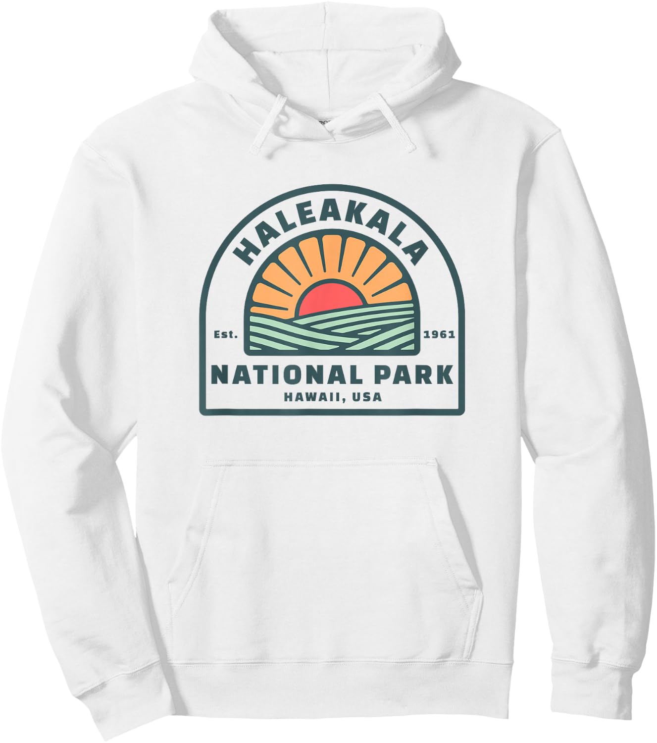 Family Vacation Design - Retro Haleakala National Park Hoodie - Hoodie | White