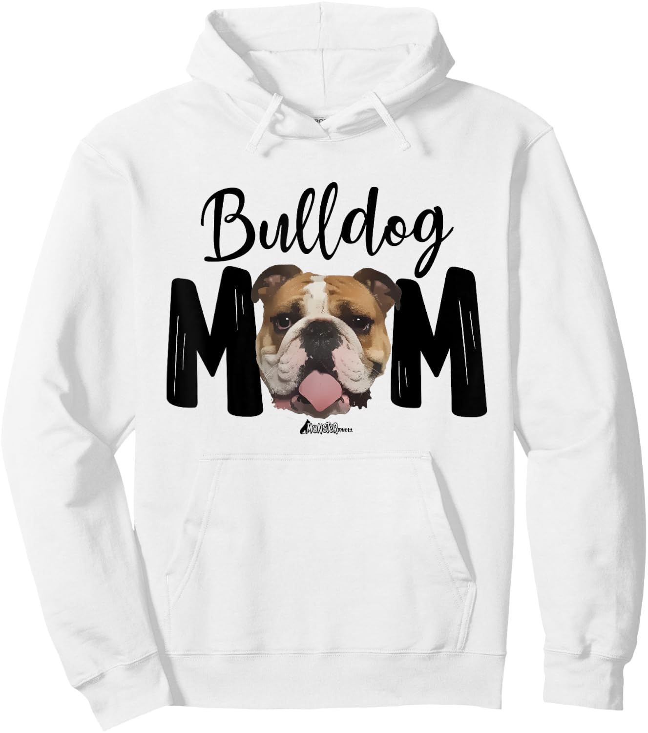 Cute English Bulldog Mom Top, Funny Bully Dog Mom Hoodie - Hoodie | White