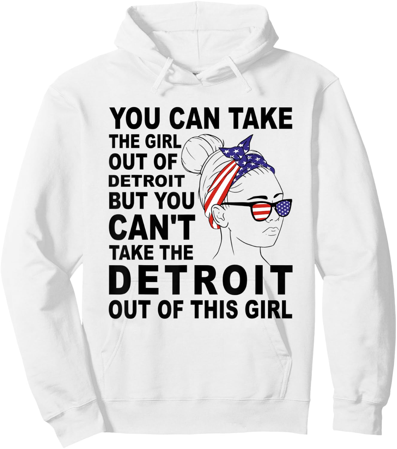 Classic Retro Girl From Detroit - Proud Detroit Girl Hoodie - Hoodie | White