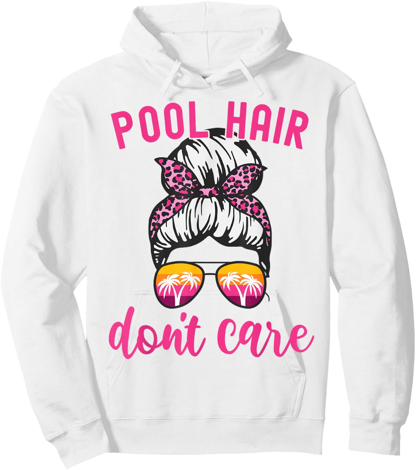 Funny Vacation Beach Summer Pool Hair Don't Care Women Hoodie - Hoodie | White