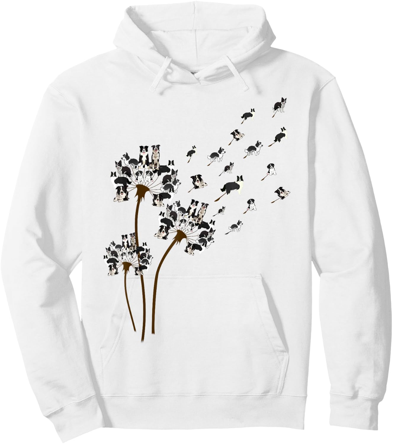Border Collie Dandelion Funny Gift Dog Lovers Women Hoodie - Hoodie | White