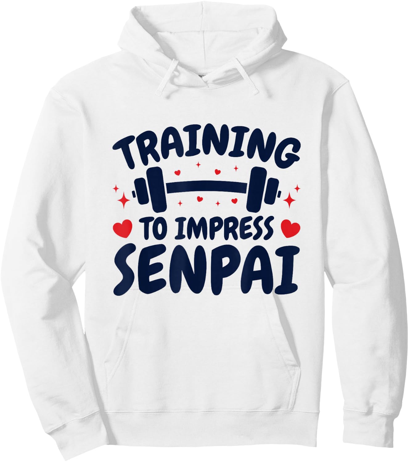 Training to Impress Senpai Anime Workout Hoodie - Hoodie | White