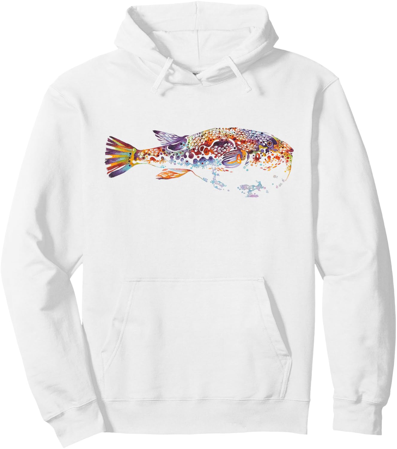 fugu fish butterfly Botanical Flower Plant blossom Hoodie - Hoodie | White