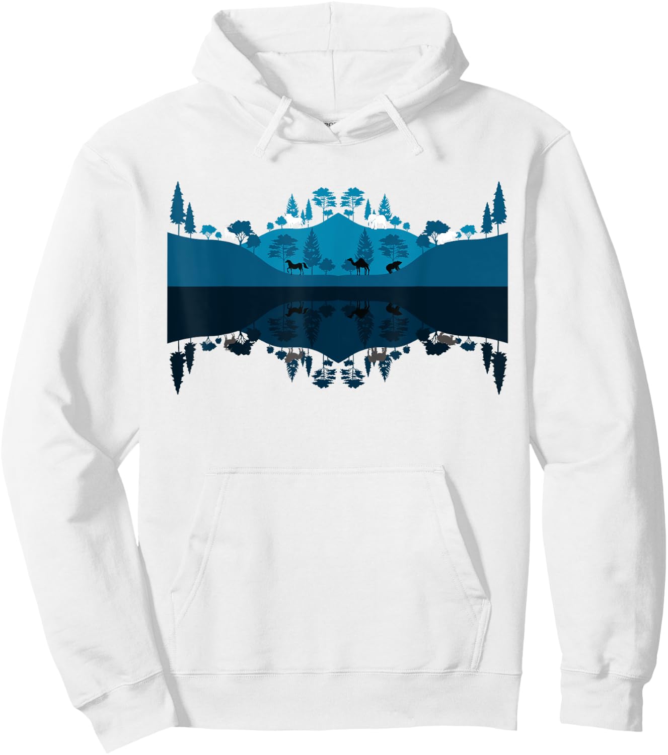 Wildlife Animals Outdoor Forest Trees Reflection Nature Hoodie - Hoodie | White
