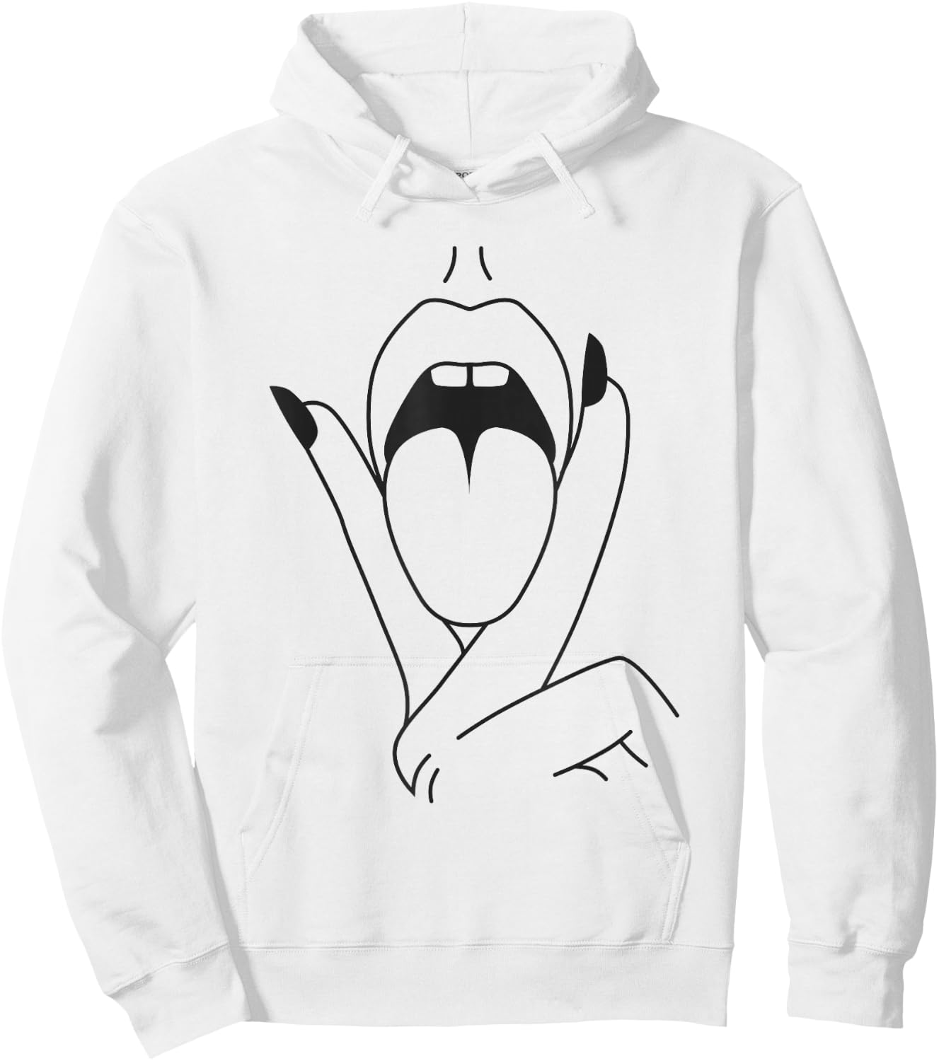 Lips Tongue Sexy Mouth Kiss Women Hoodie - Hoodie | White
