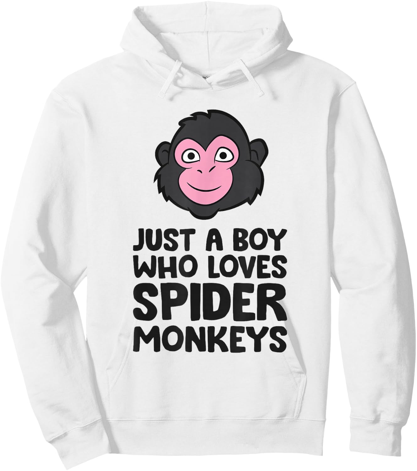 Just a Boy Who Loves Spider Monkeys Hoodie - Hoodie | White