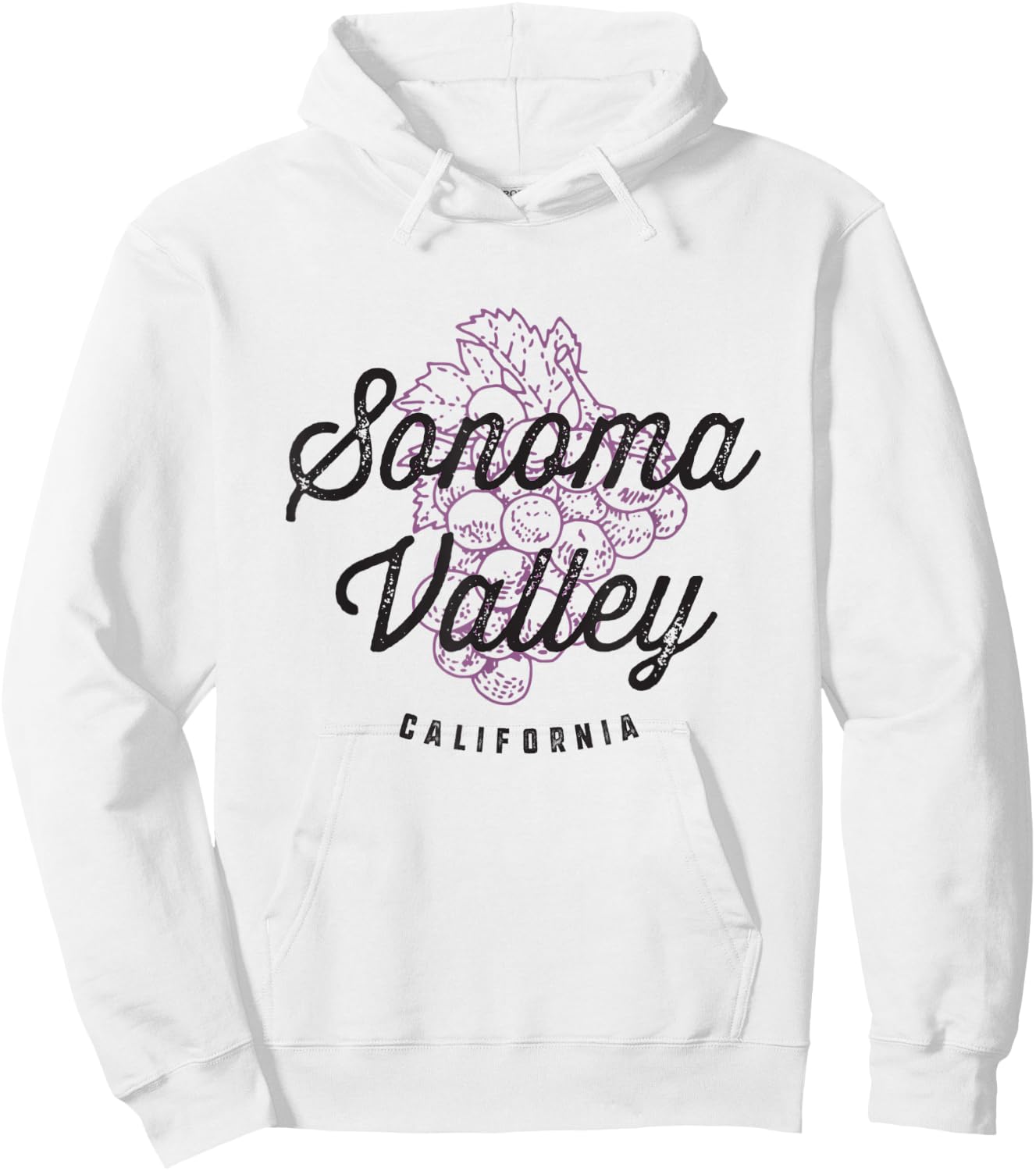 Sonoma Valley California Wine Country Vintage Grapes Hoodie - Hoodie | White