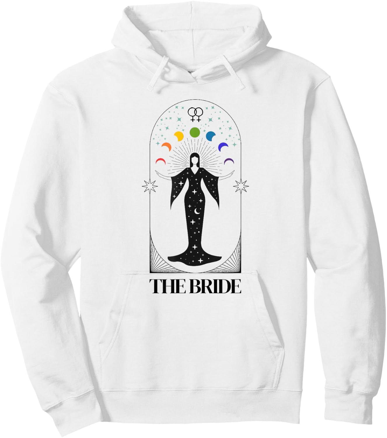 Lesbian Bride Gay Brides Tarot Bachelorette Lgbt Wedding Day Hoodie - Hoodie | White