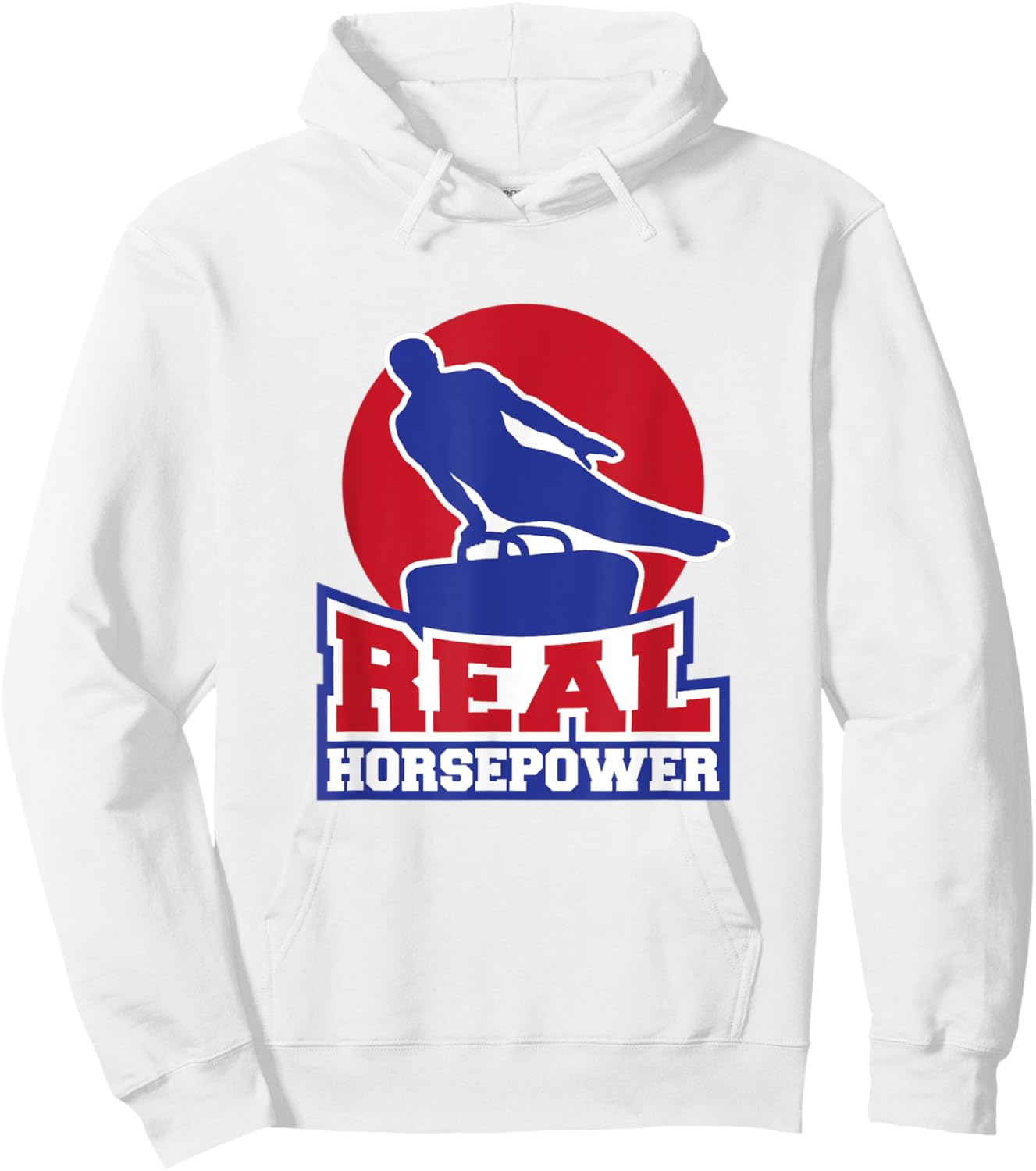 Gymnastic Pommel Horse Spinner, Male Gymnast Real Horsepower Hoodie - Hoodie | White
