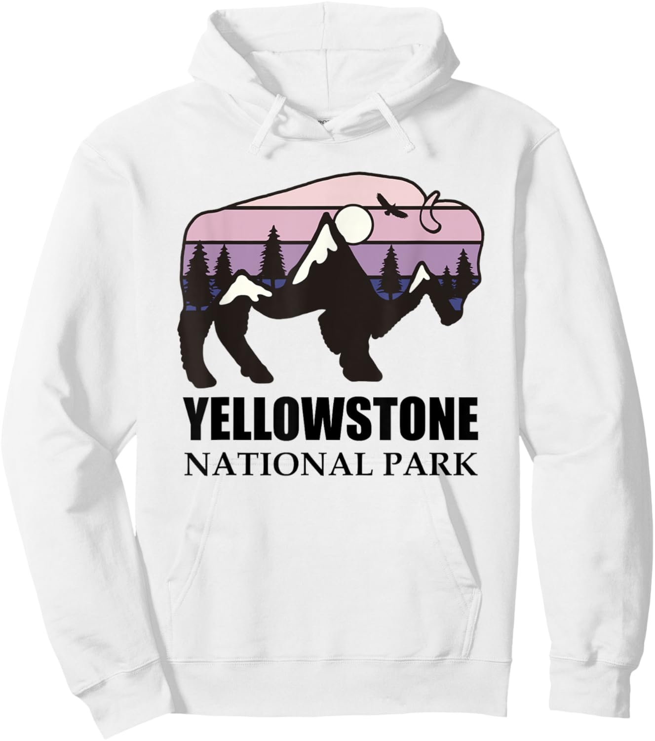 Retro Bison Yellowstone National Park Vintage Buffalo Hoodie - Hoodie | White