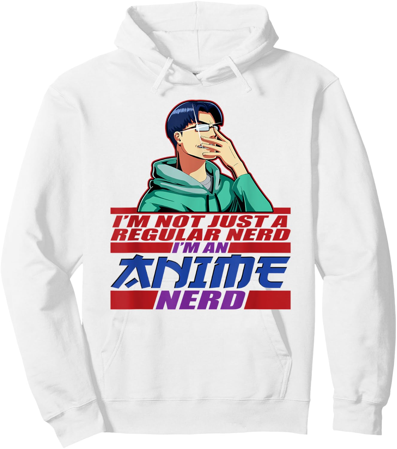 Anime, Men Boys, I'm An Anime Nerd, Manga, Kawaii Funny Hoodie - Hoodie | White