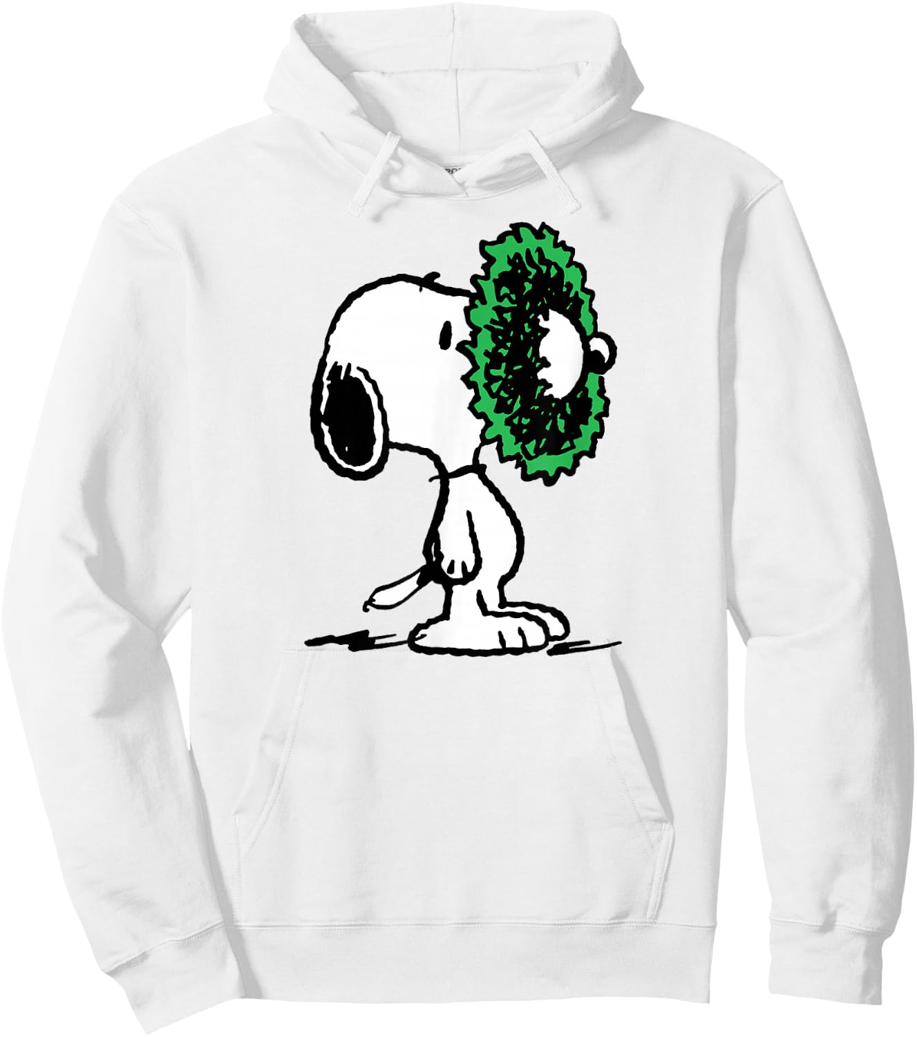 Peanuts Snoopy Holiday Be Merry Wreath Hoodie - Hoodie | White