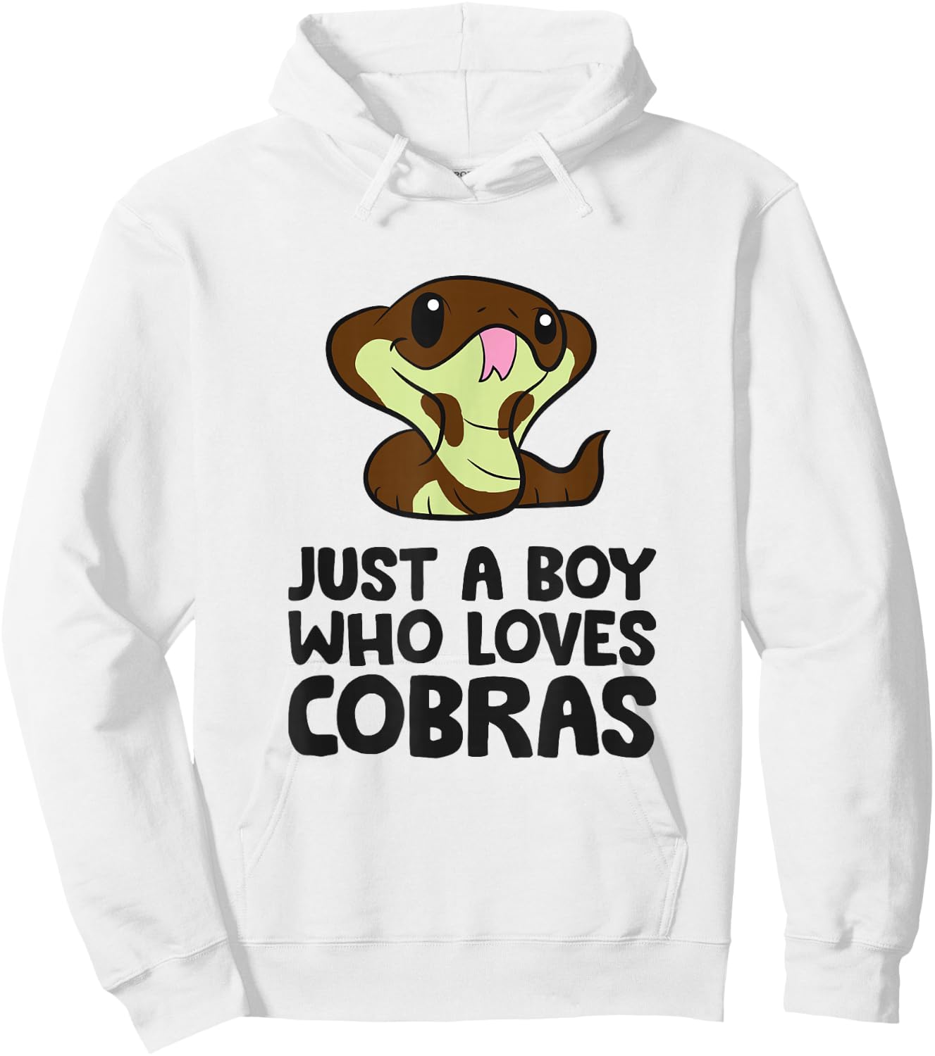 King Cobra Snake Just a Boy Who Loves Cobras Hoodie - Hoodie | White