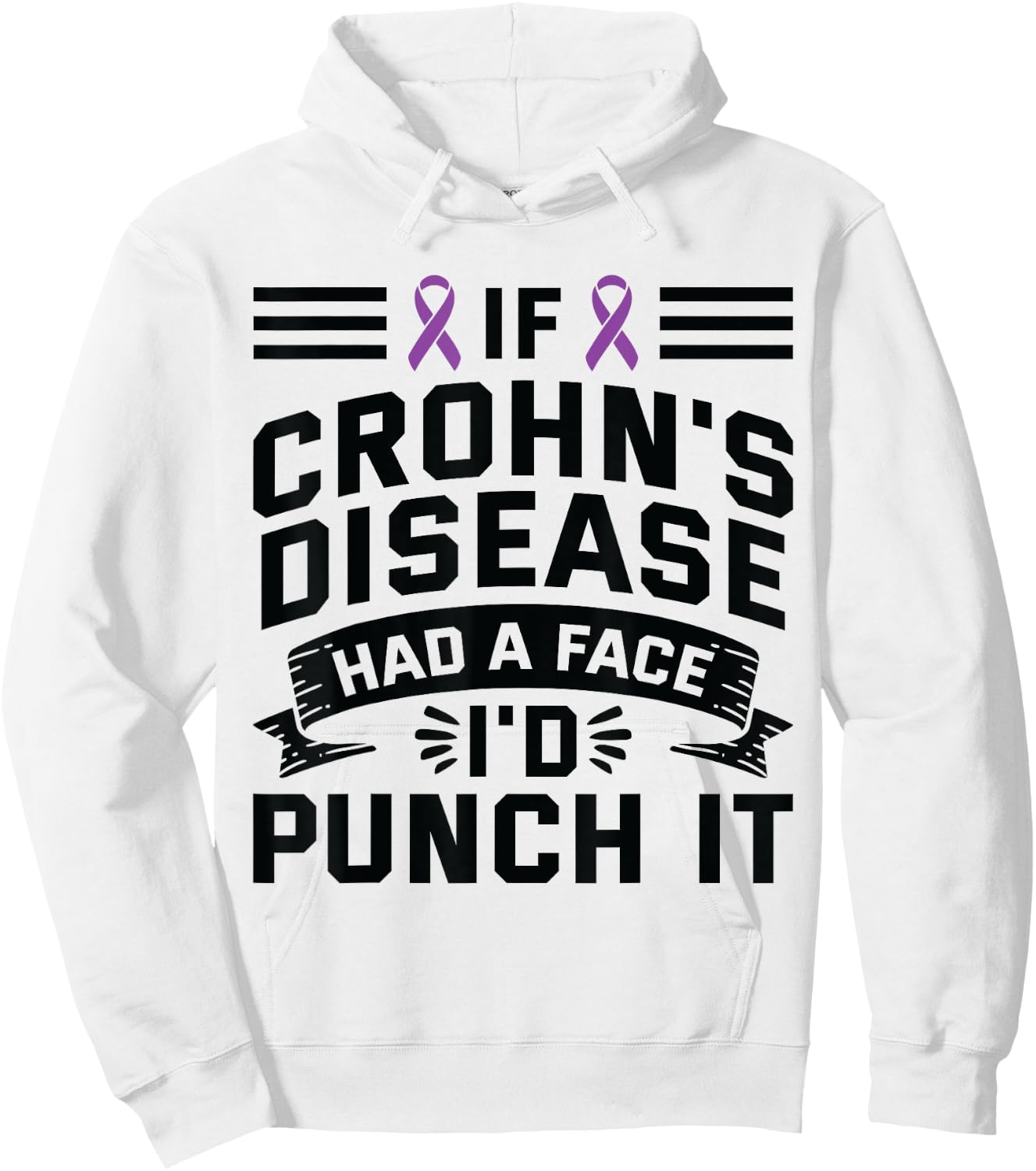 If Crohns Had Face Punch It - Crohns Disease Awareness Hoodie - Hoodie | White