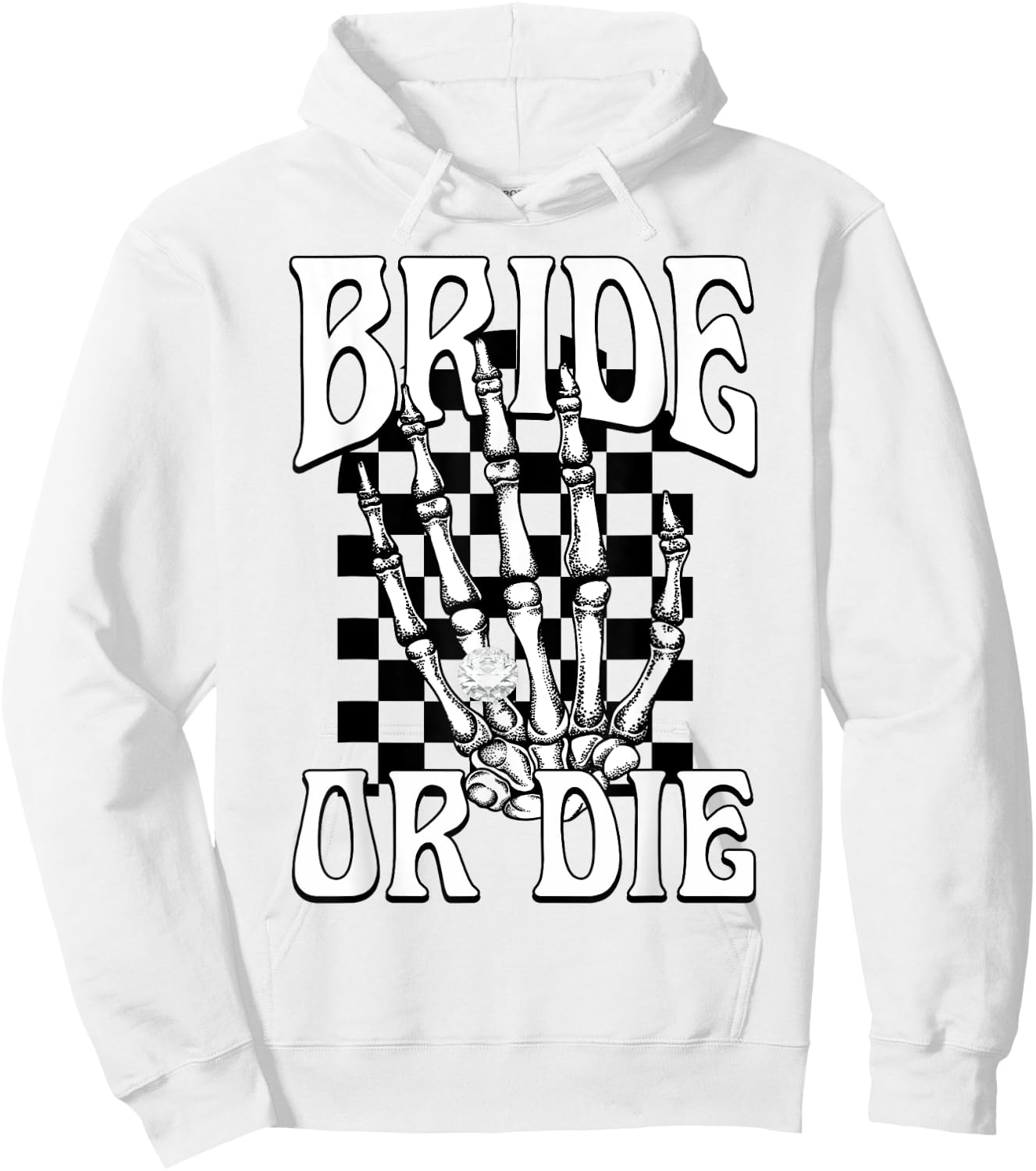 Bride Or Die Team Bride Gothic Halloween Bachelorette Party Hoodie - Hoodie | White