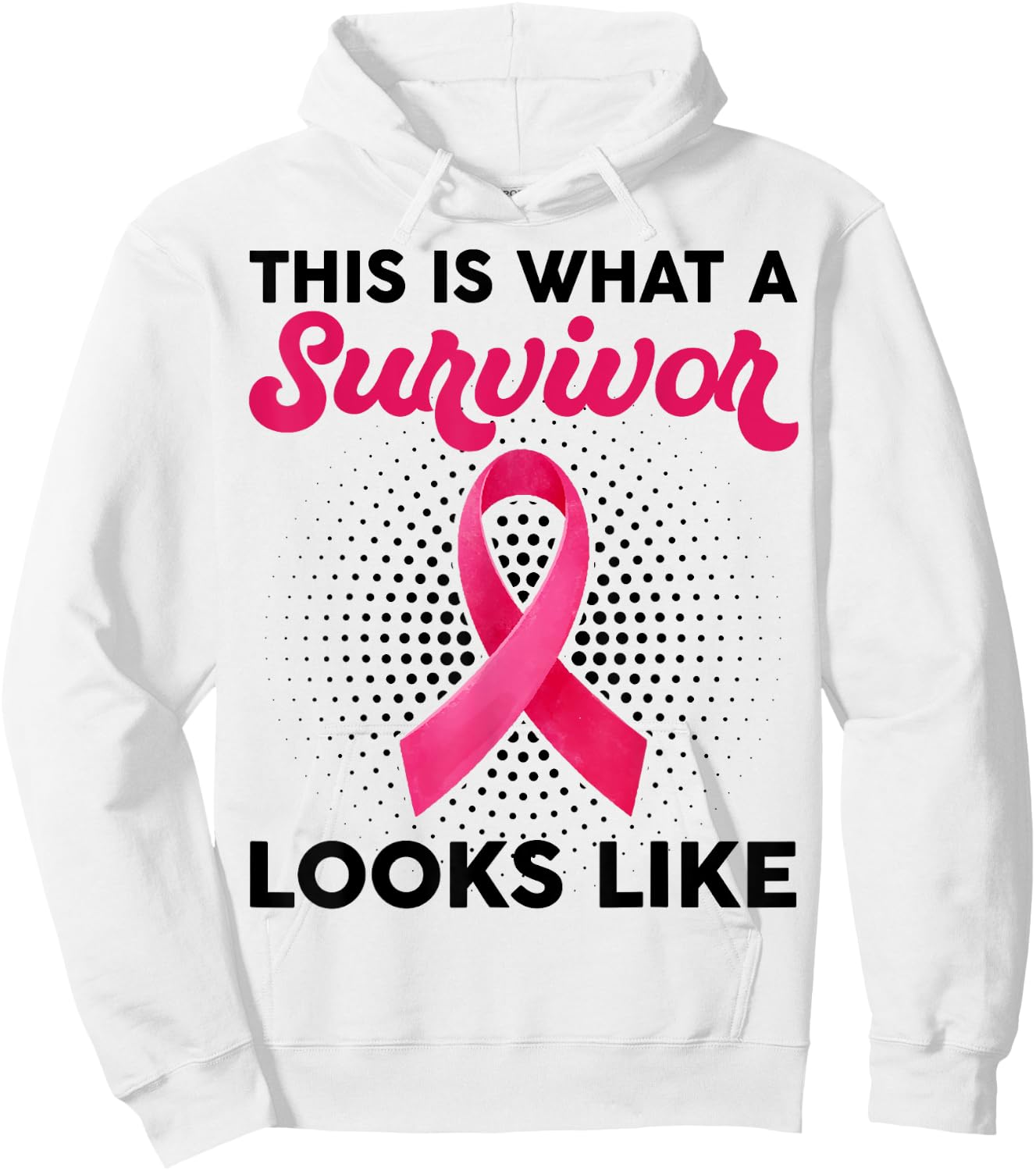 What A Survivor Looks Like Breast Cancer Awareness Hoodie - Hoodie | White