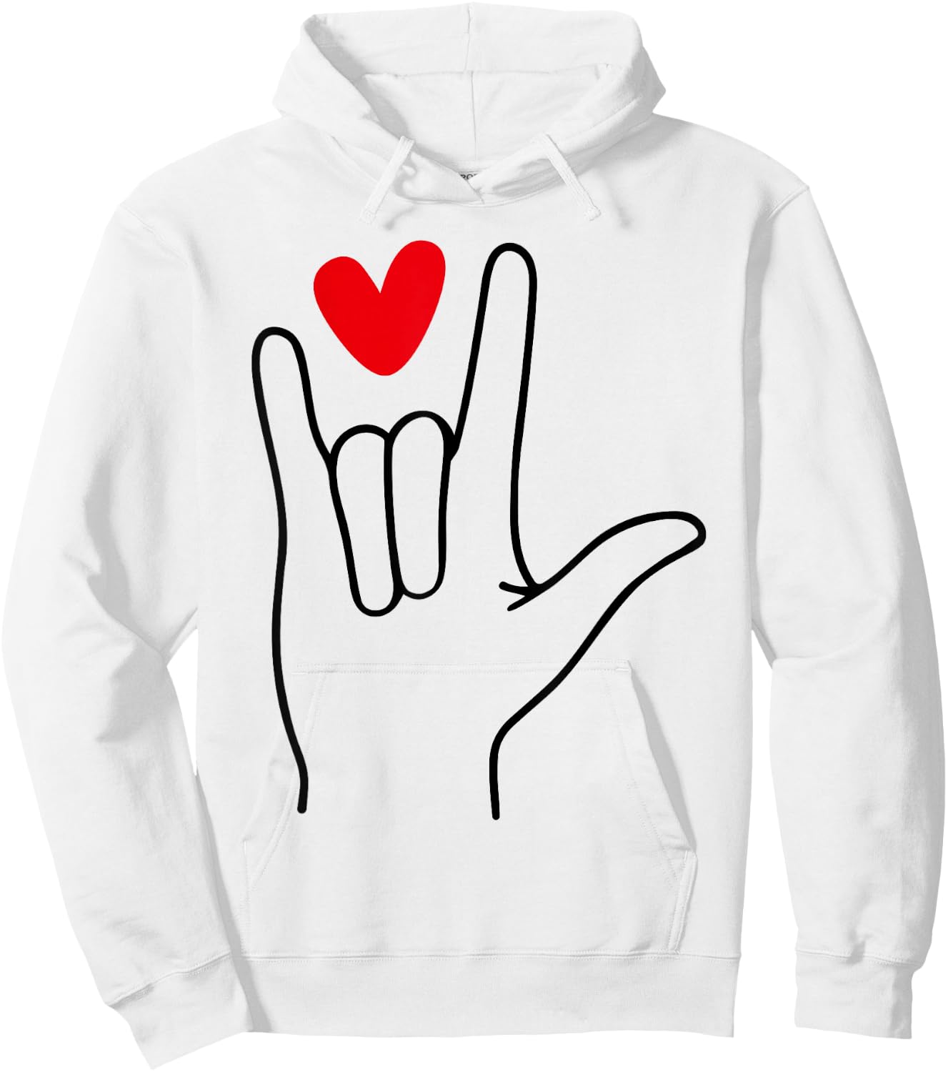 I Love You Sign Language Cute Happy Valentine’s Day Hoodie - Hoodie | White