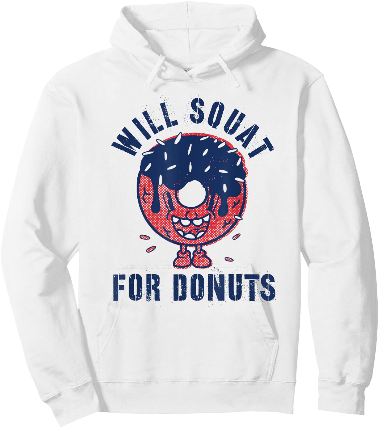 Will Squat For Donuts Funny Workout Yoga Gym Exercise Hoodie - Hoodie | White