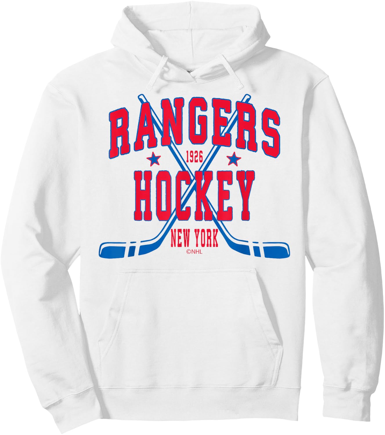 New York Rangers Stars White Officially Licensed Hoodie - Hoodie | White