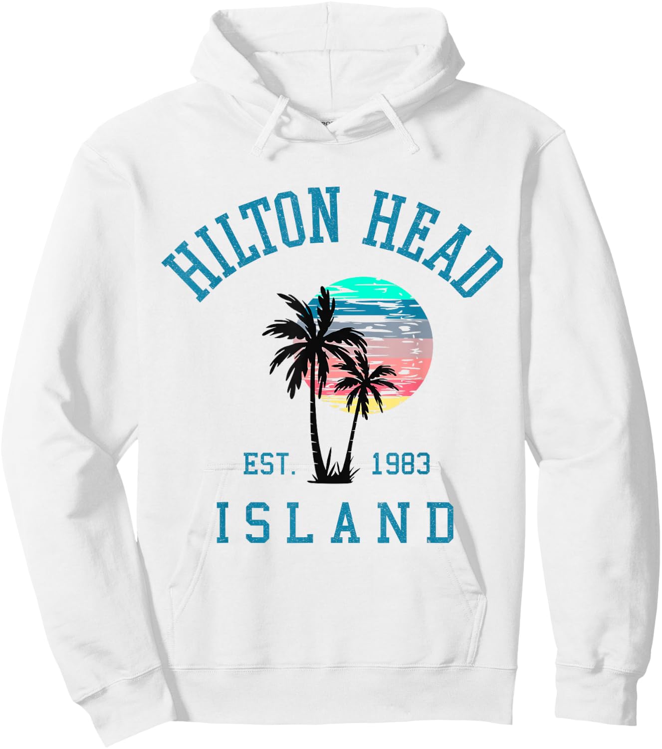 Hilton Head Island South Carolina Beach Palm Trees Summer Hoodie - Hoodie | White