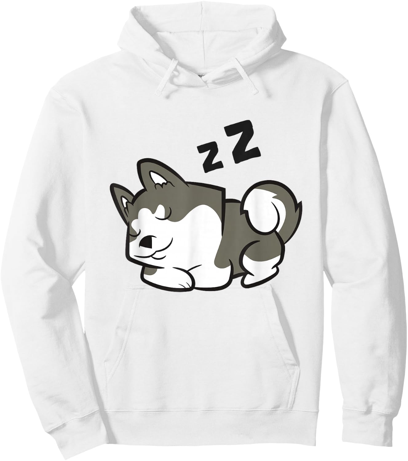 Siberian Husky Dog Sleeping Husky Pajama Hoodie - Hoodie | White