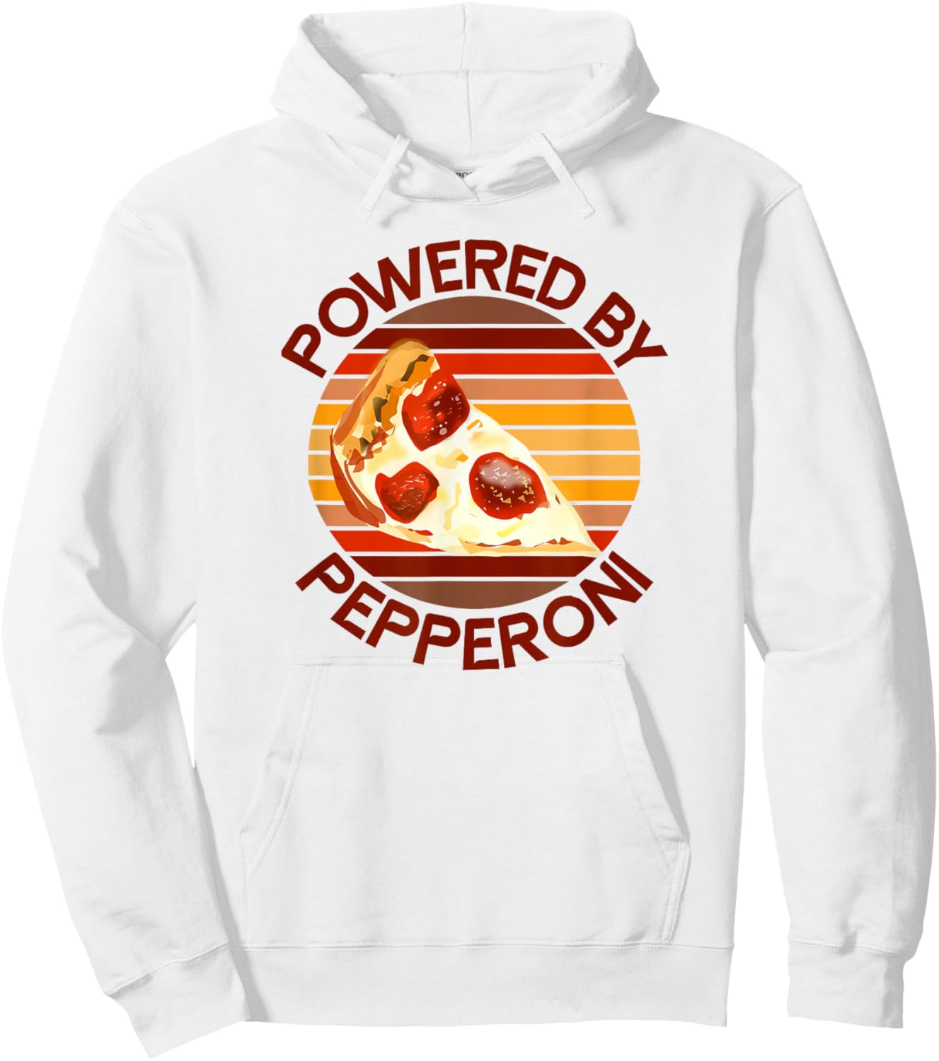 Powered by Pepperoni Pizza Lover Funny Saying Quote Joke Hoodie - Hoodie | White
