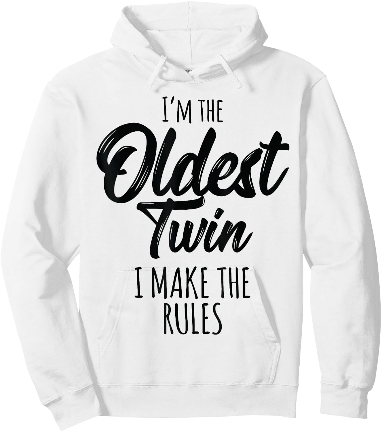 Twins Shirt Matching Birthday Sibling Oldest Twin Hoodie - Hoodie | White